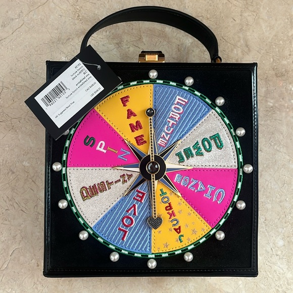 ♠️kate spade Fortune Favors Embellished 3D Top-handle Crossbody Bag, Black NWT - Picture 15 of 16